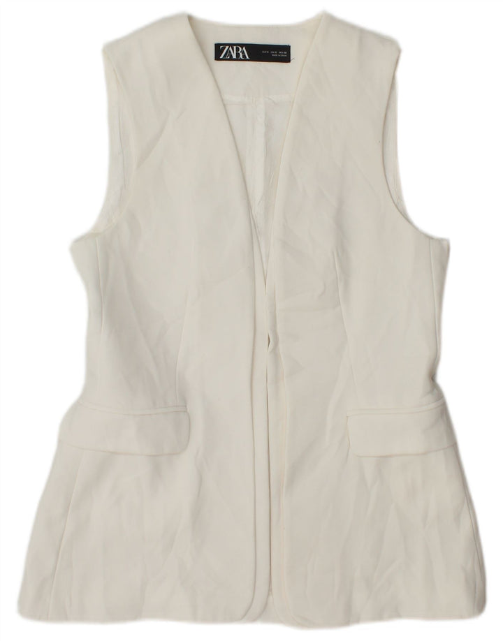 Gilet lungo da donna Zara UK 10 piccolo bianco