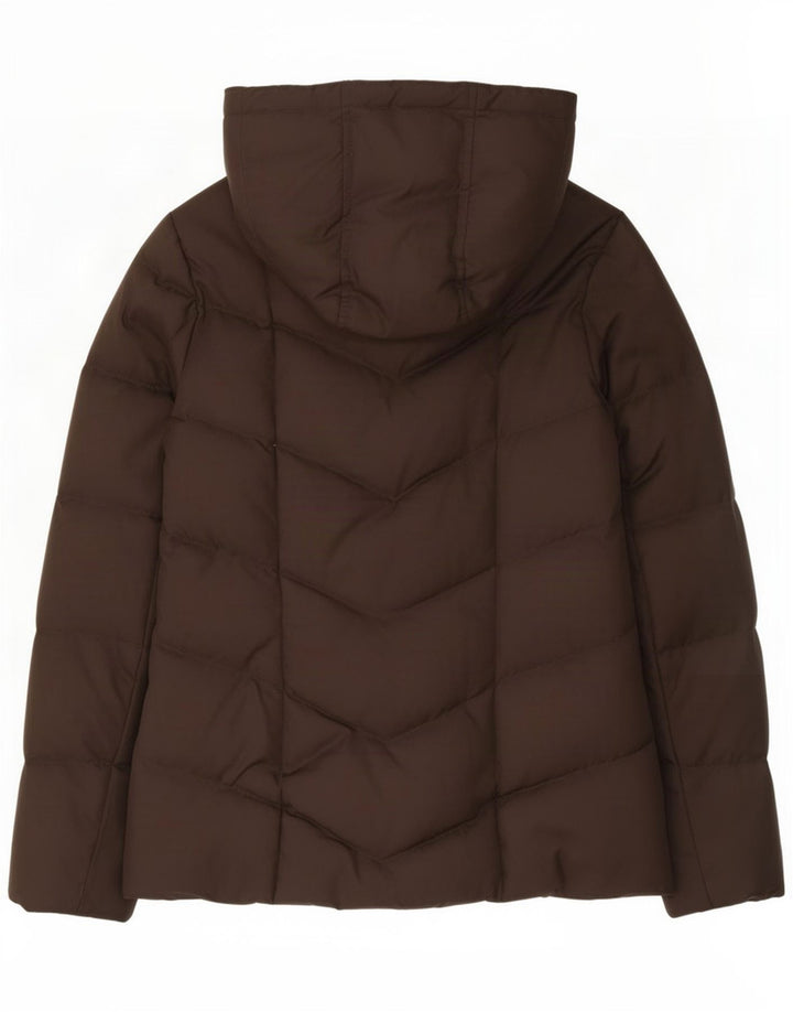 Giacca imbottita con cappuccio da donna Tommy Hilfiger UK 10 piccola poliestere marrone