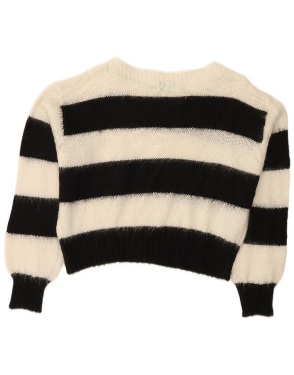 Maglione da donna con scollo a barca Benetton UK 16 a righe grandi multicolori