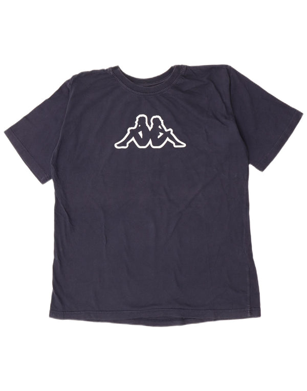T-shirt grafica da uomo Kappa Top XL in cotone blu navy