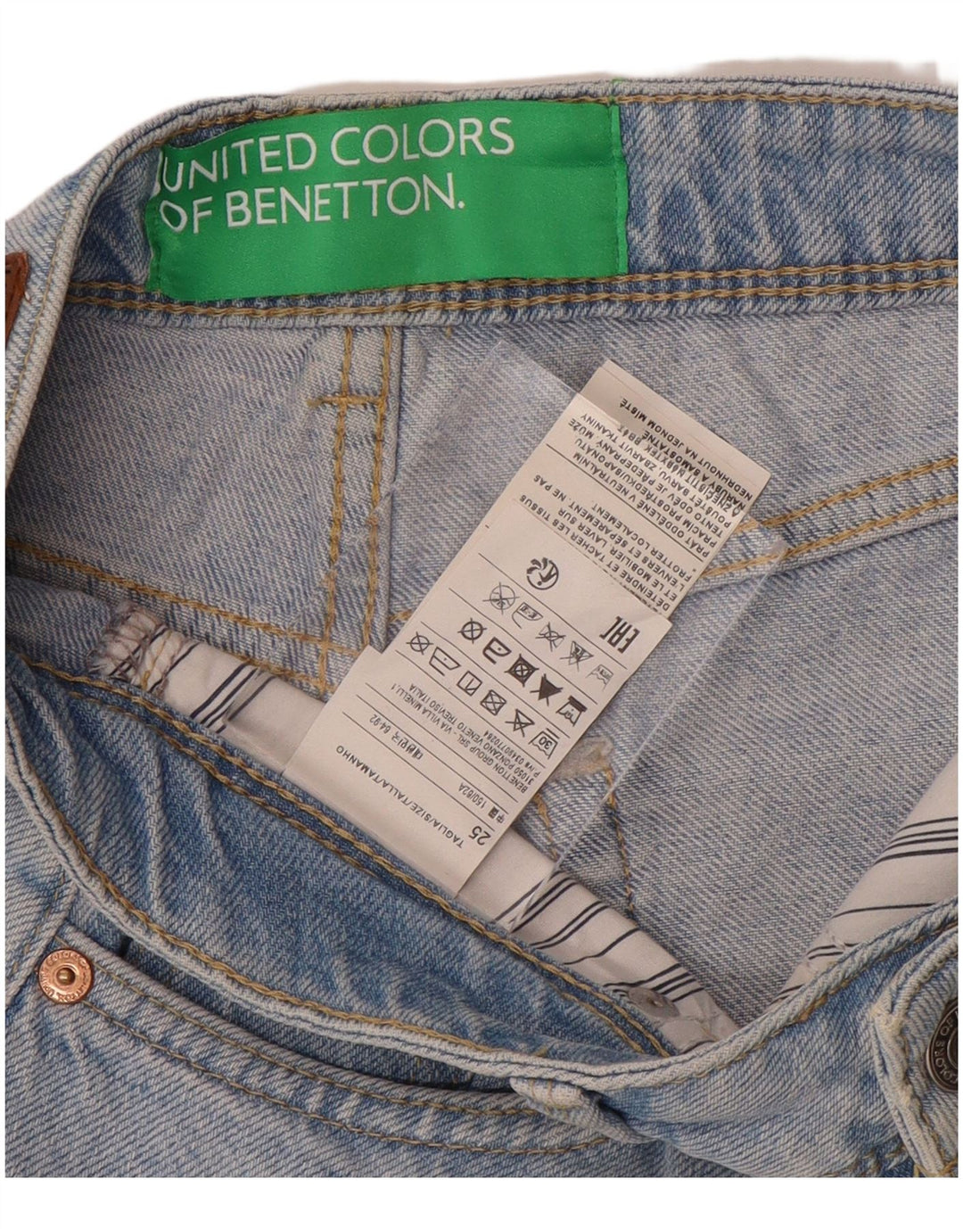 Pantaloncini di jeans da donna BENETTON W25 XS cotone blu