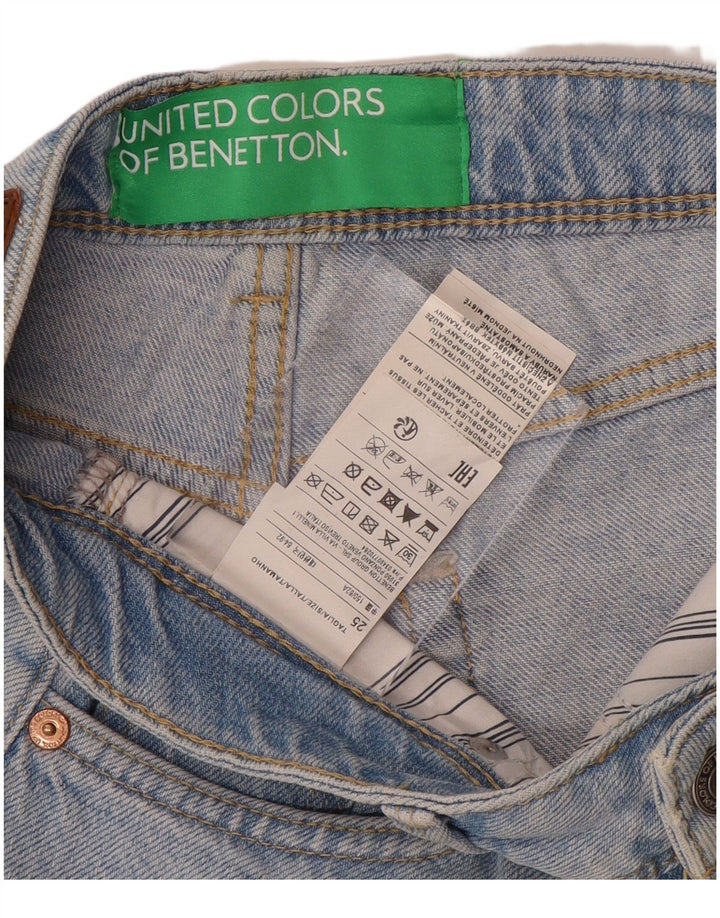 Pantaloncini di jeans da donna BENETTON W25 XS cotone blu