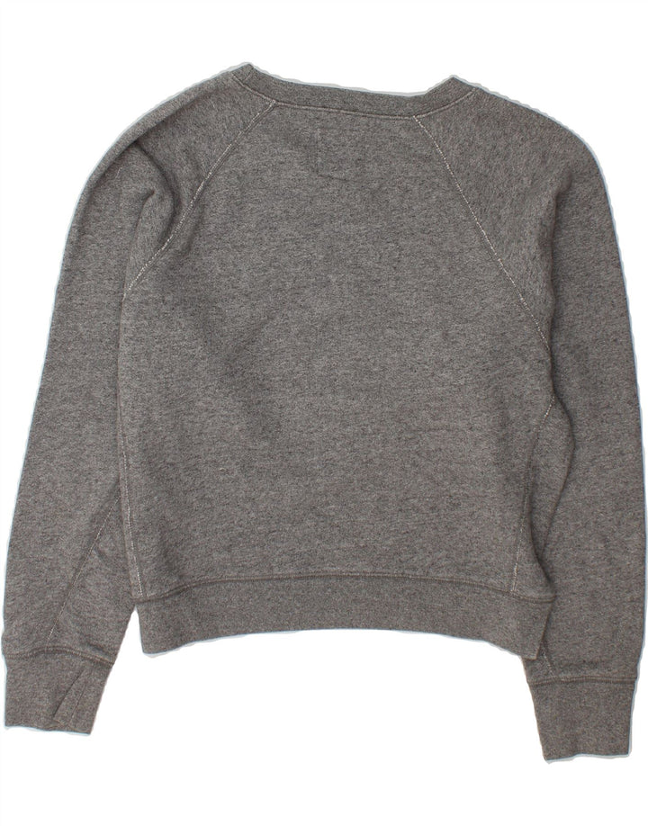 LEVI'S Womens Crop Oversized Sweatshirt Jumper UK 14 Medium Grey Cotton Vintage Levi's and Second-Hand Levi's from Messina Hembry 