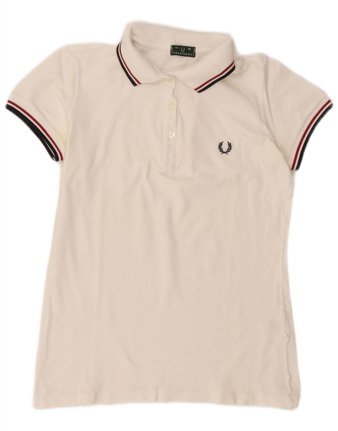 Polo da donna Fred Perry UK 14 cotone bianco medio