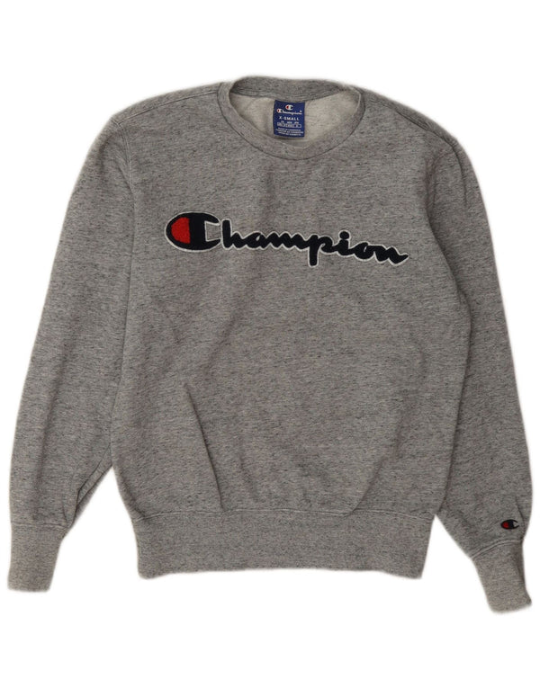 Felpa oversize con grafica da donna Champion UK 6 XS grigio chiazzato