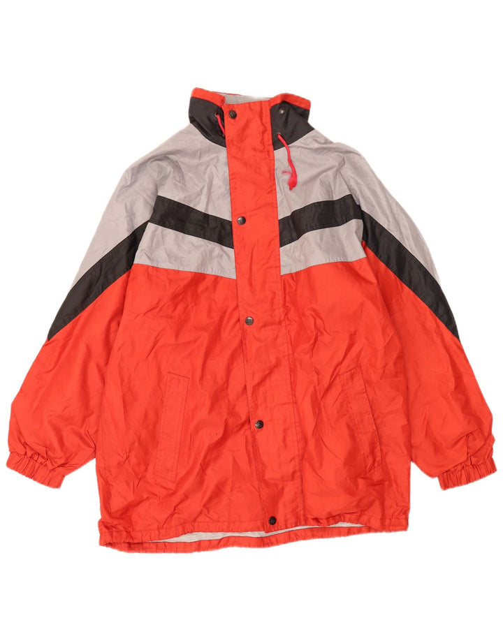 Giacca da tuta da uomo con cappuccio Master in nylon color block rosso medio