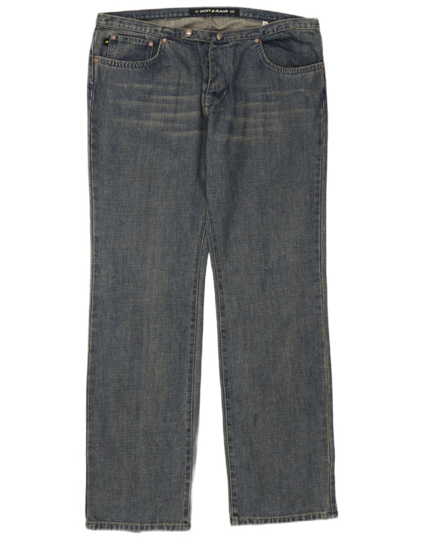 Jeans dritti da uomo Dkny W36 L32 in cotone blu
