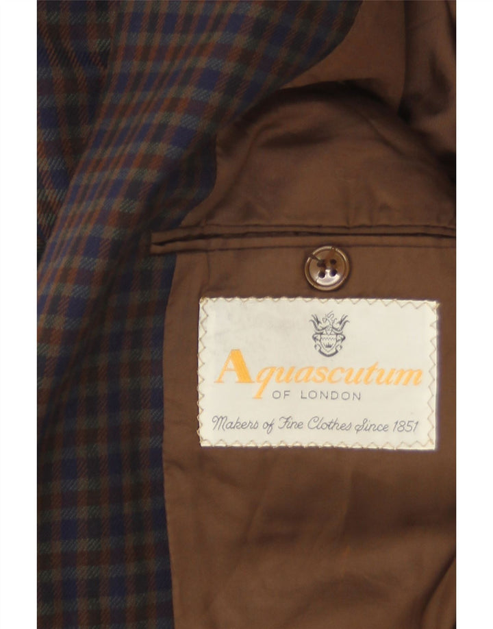 Giacca blazer da uomo a 2 bottoni Aquascutum UK 38 percalle medio multicolore