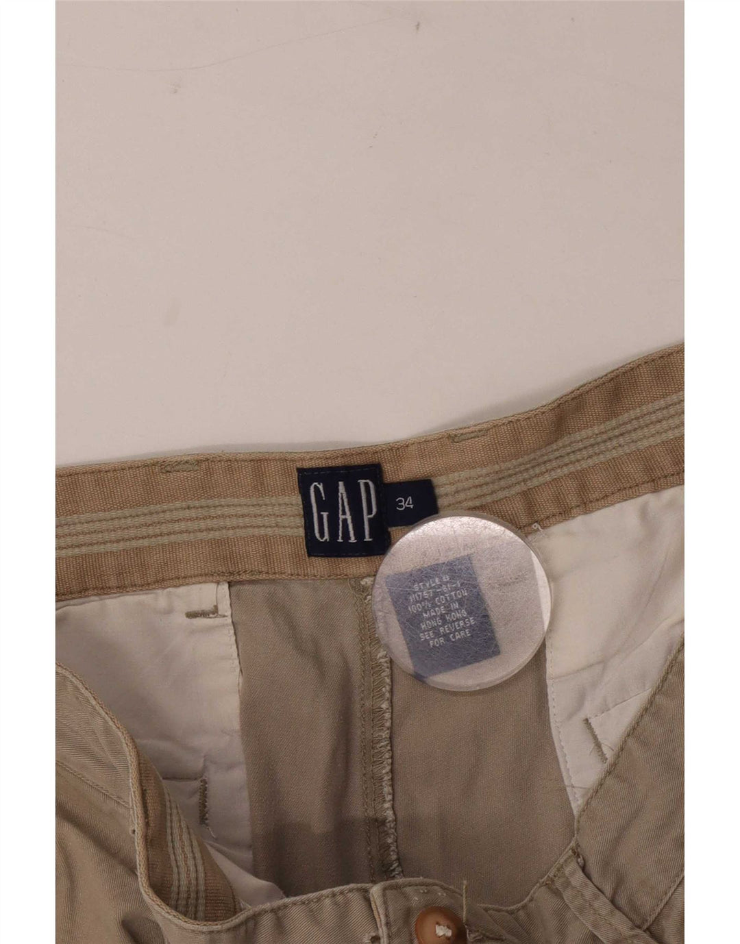 Gap Pantaloncini chino da uomo con pegged W34 Large in cotone beige