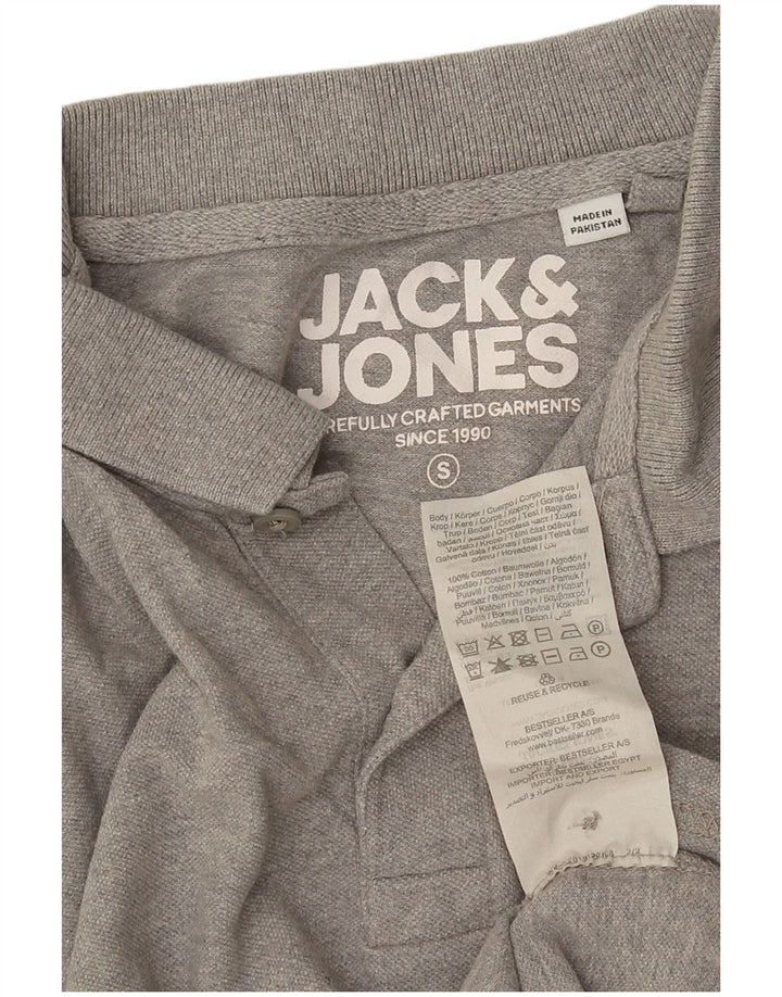 Polo da uomo Jack & Jones piccola in cotone grigio