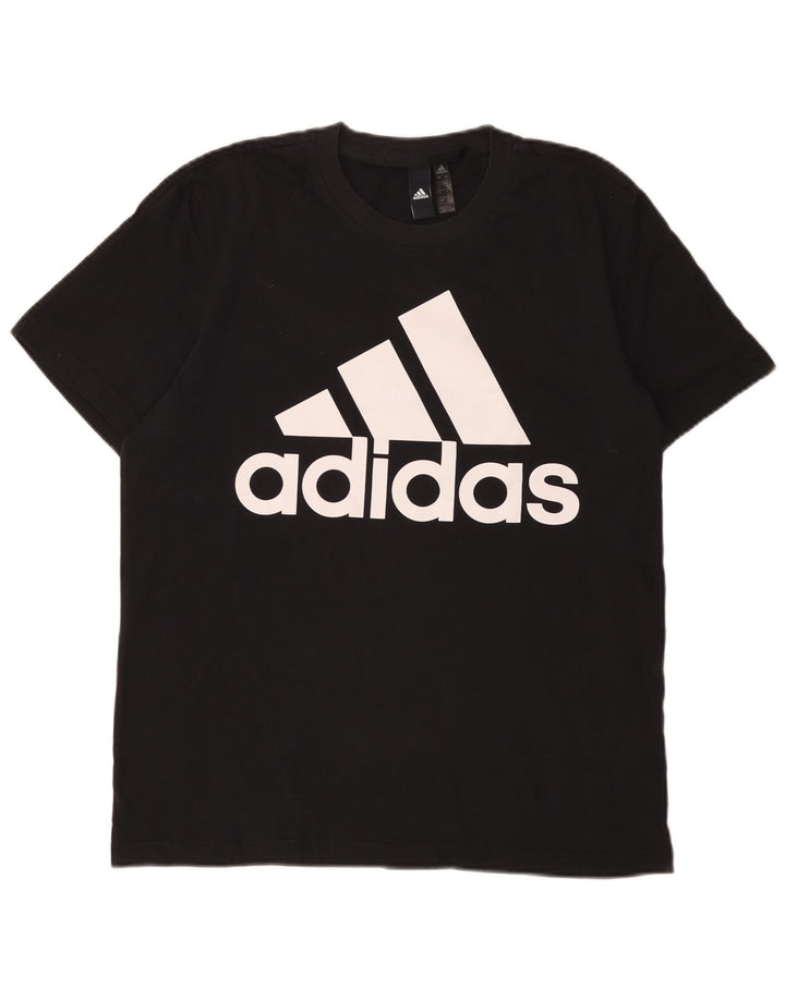 T-shirt grafica da uomo Adidas Top grande in cotone nero