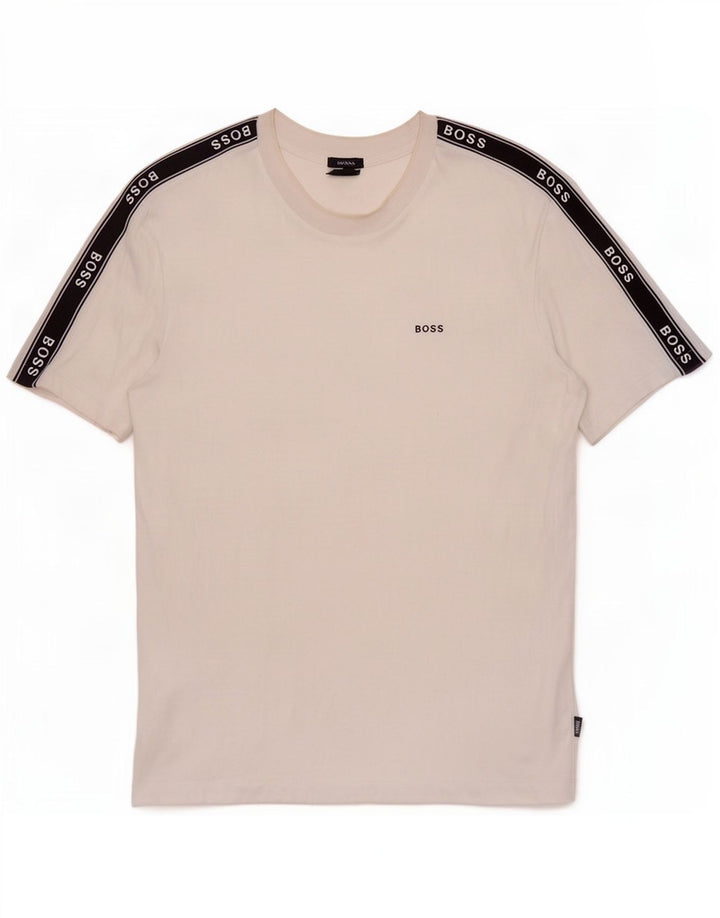 T-shirt grafica da uomo Hugo Boss Top in cotone color block bianco medio
