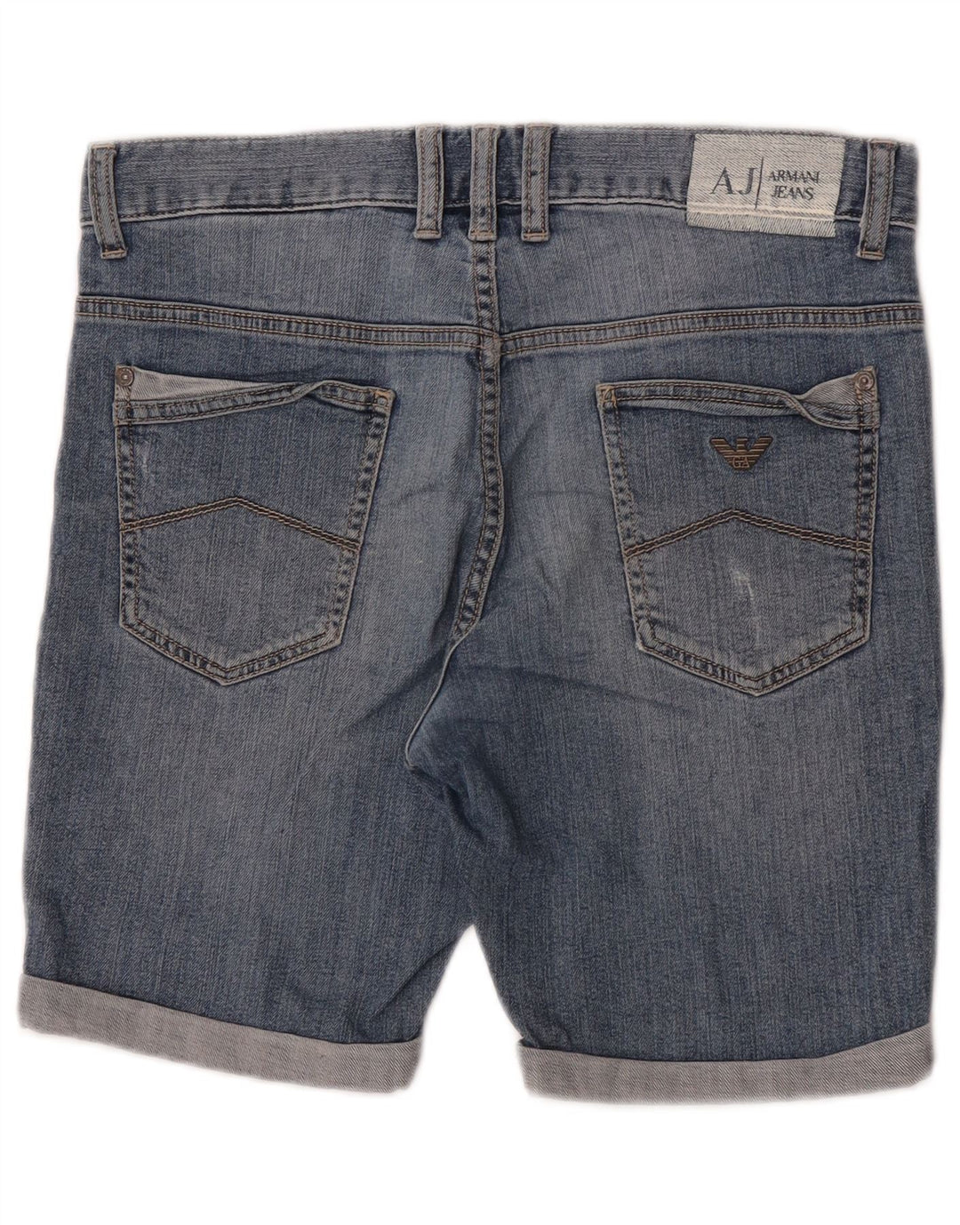 Armani Junior Pantaloncini di Jeans da Ragazzo 14-15 Anni W30 Blu Cotone