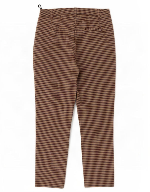 Pantaloni corti da donna Marks & Spencer UK 10 piccoli W27 L25 a quadretti marroni