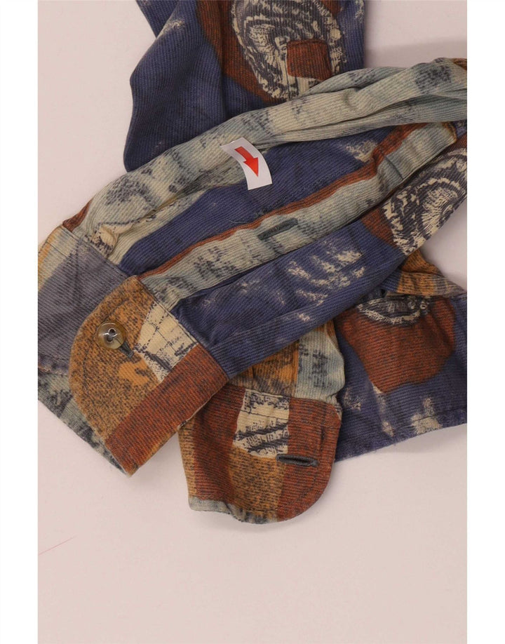 Wampum Mens Shirt Small Multicoloured Patchwork Viscose