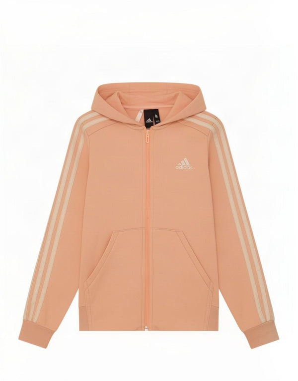 Felpa con cappuccio e zip per ragazze Adidas 11-12 anni in cotone rosa
