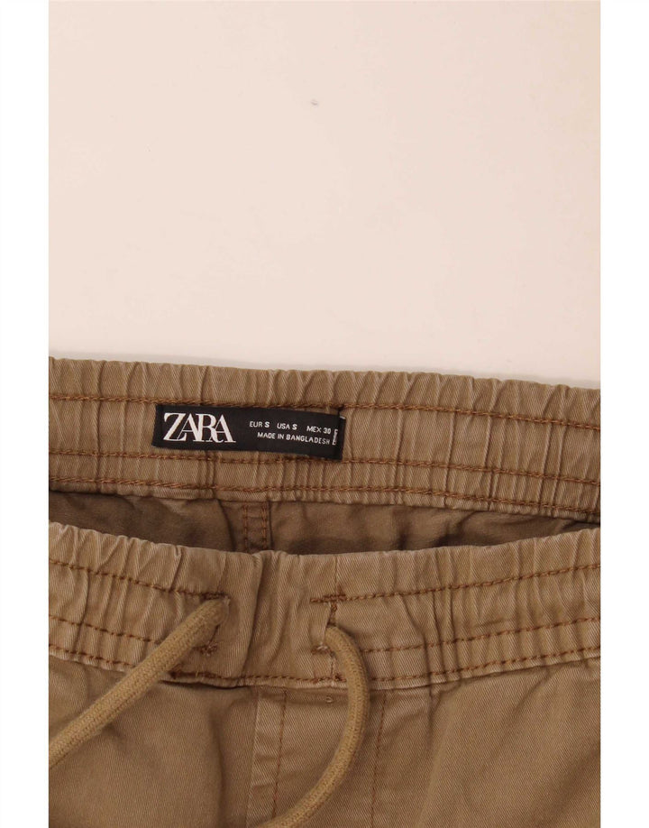 Pantaloni cargo da uomo Zara Crop Joggers piccoli W30 L25 Beige