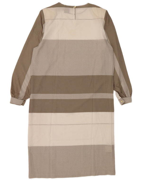 Fiorella Rubino Abito a trapezio da donna a maniche lunghe UK 16 Large Grey Striped