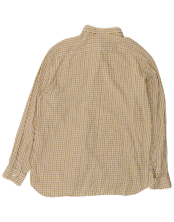 Cacharel Camicia da uomo in flanella a quadri gialli grandi