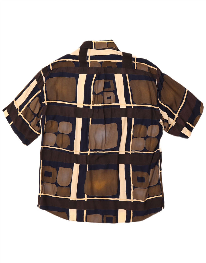 Tipo' S Camicia a maniche corte da uomo in viscosa geometrica multicolore media