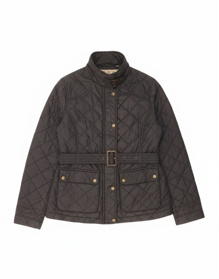 Giacca trapuntata da donna Jack Wills UK 14 grande nylon nero