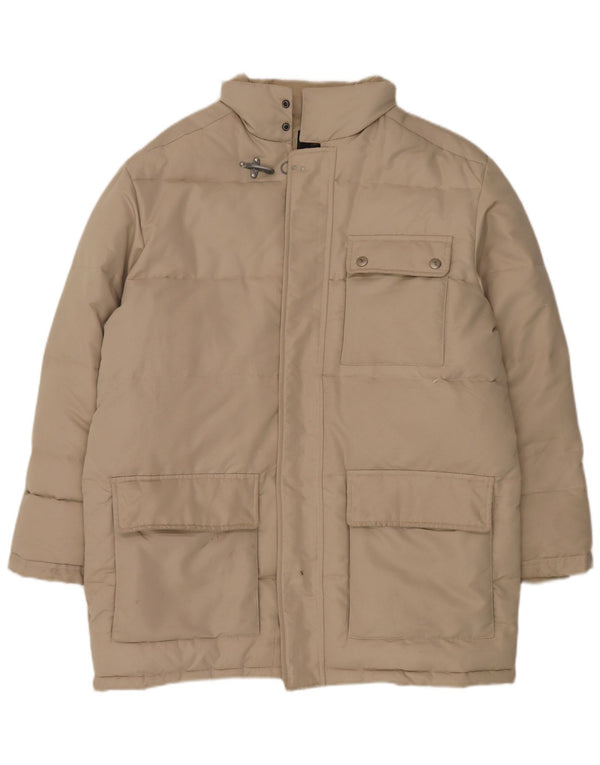 Cappotto imbottito con cappuccio da uomo Fay UK 40 grande poliestere beige