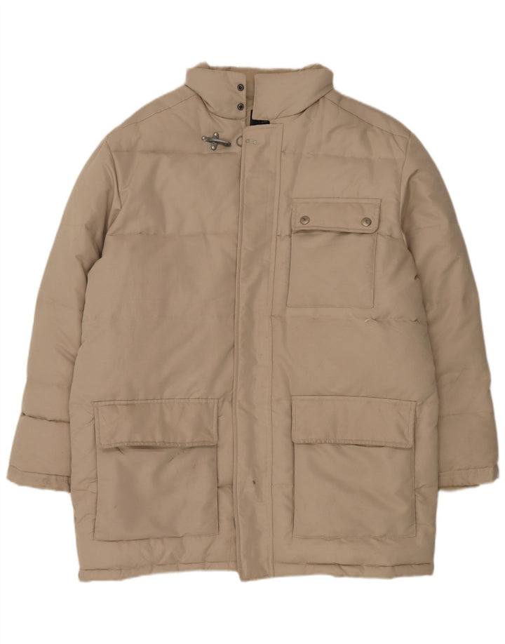 Cappotto imbottito con cappuccio da uomo Fay UK 40 grande poliestere beige