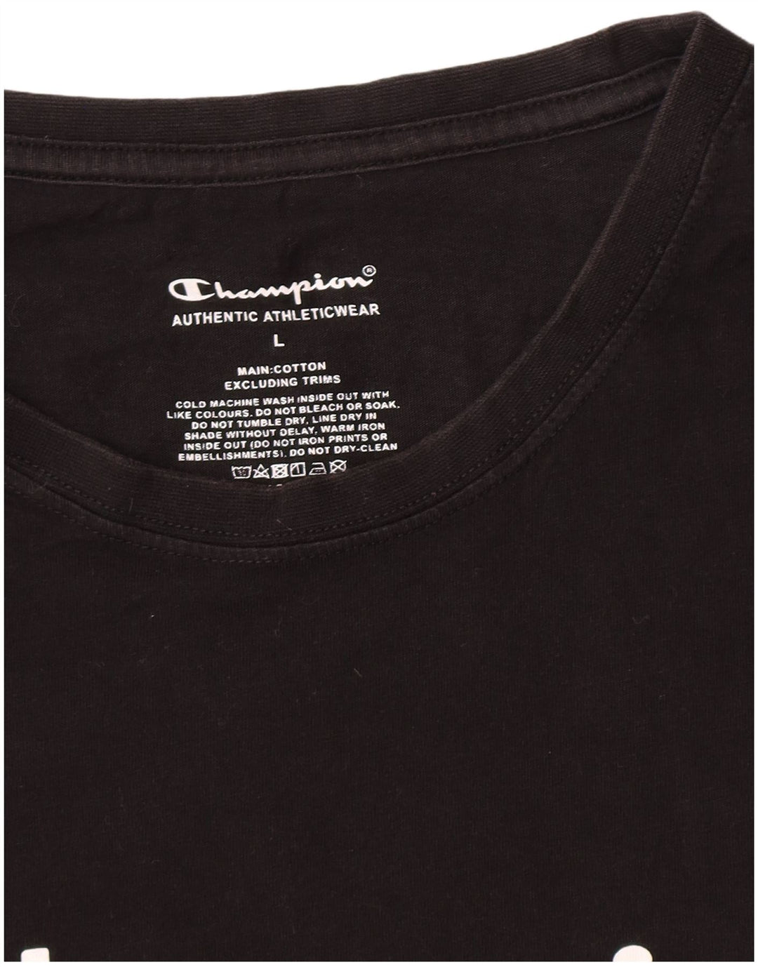 T-shirt grafica da uomo Champion Top grande in cotone nero