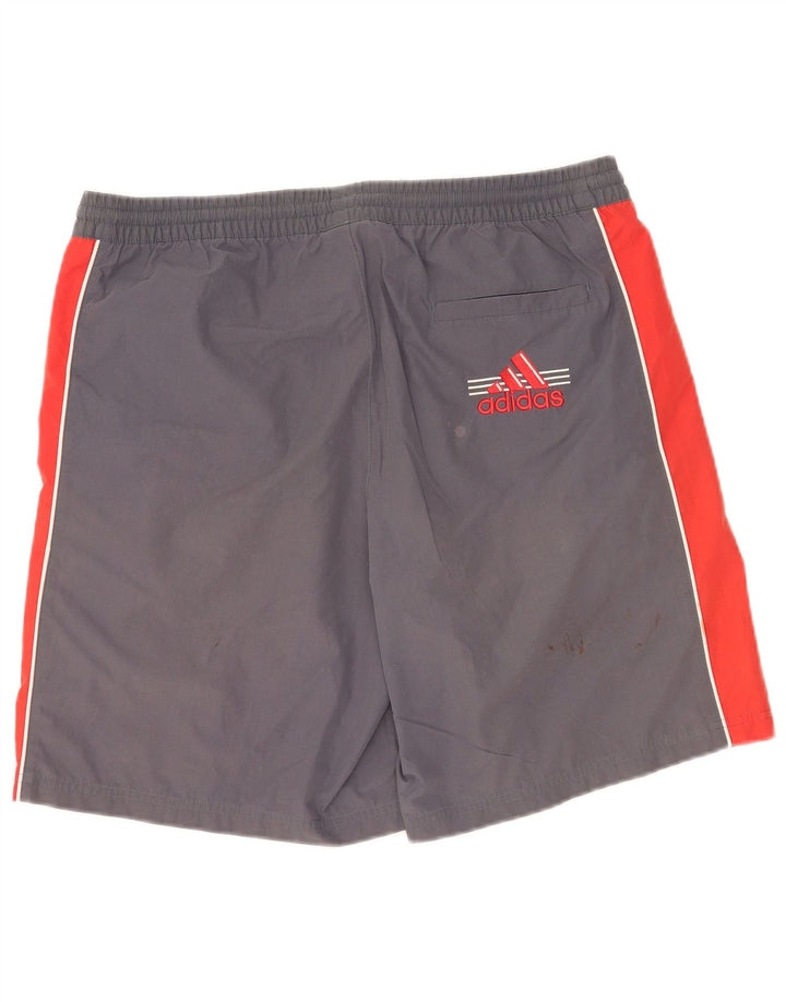 Pantaloncini sportivi da uomo Adidas Large in poliestere color block grigio