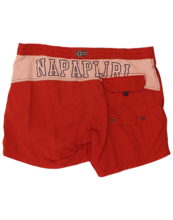 Pantaloncini da bagno grafici da uomo Napapijri 2XL Rosso Colourblock in poliammide