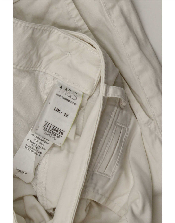 Pantaloni chino slim da donna Marks & Spencer UK 12 medi W32 L30 bianchi