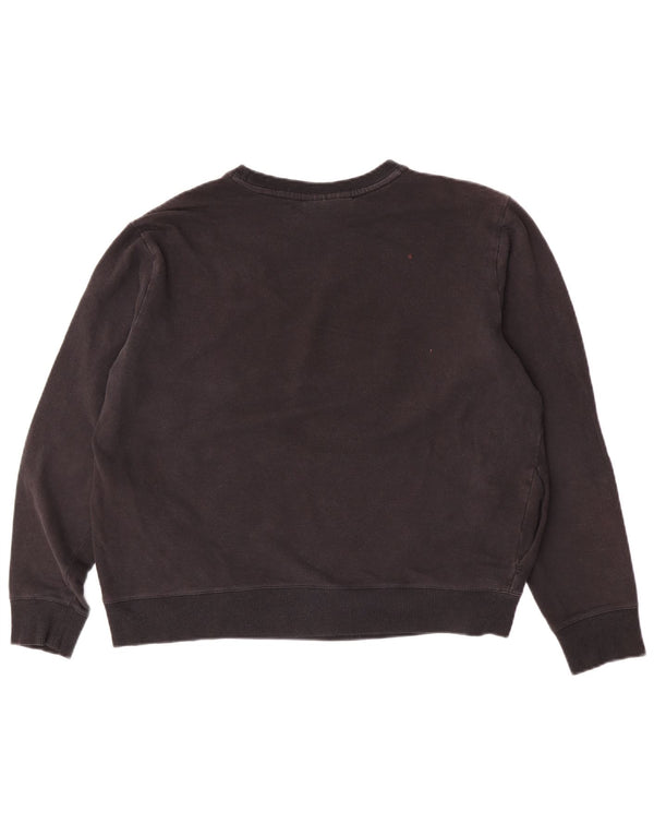 Fila Womens Oversized Sweatshirt Jumper UK 16 Large Black Cotton