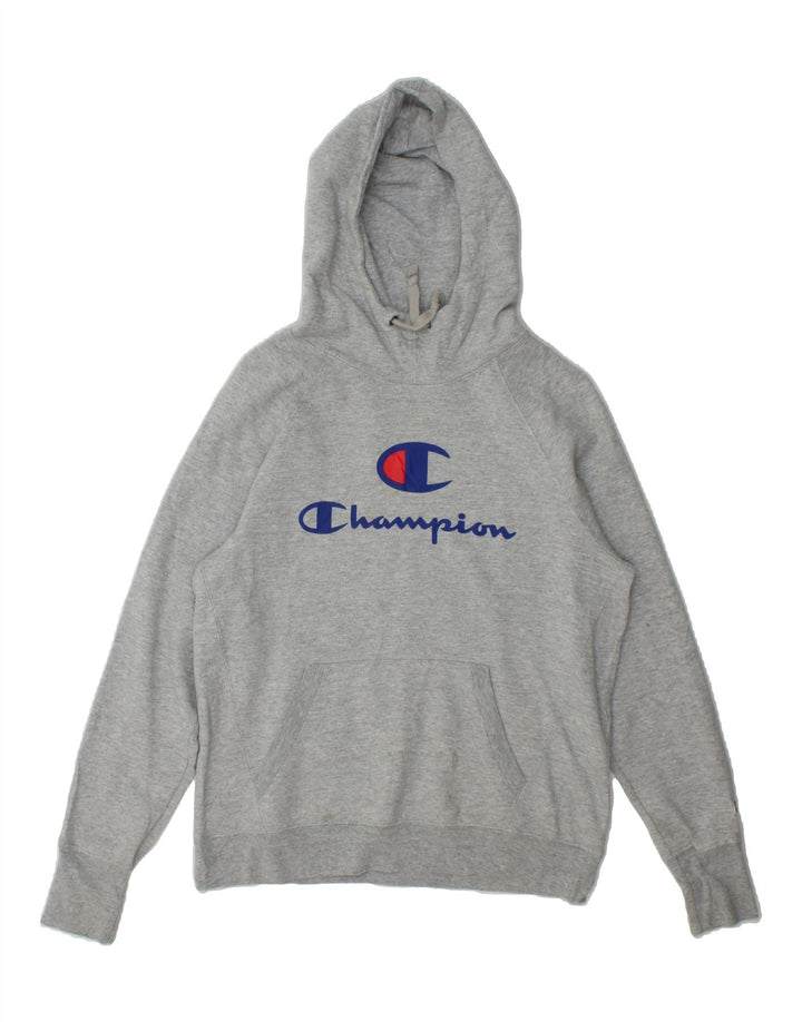 CHAMPION Mens Graphic Hoodie Jumper Small Grey Polyester Vintage Champion and Second-Hand Champion from Messina Hembry 