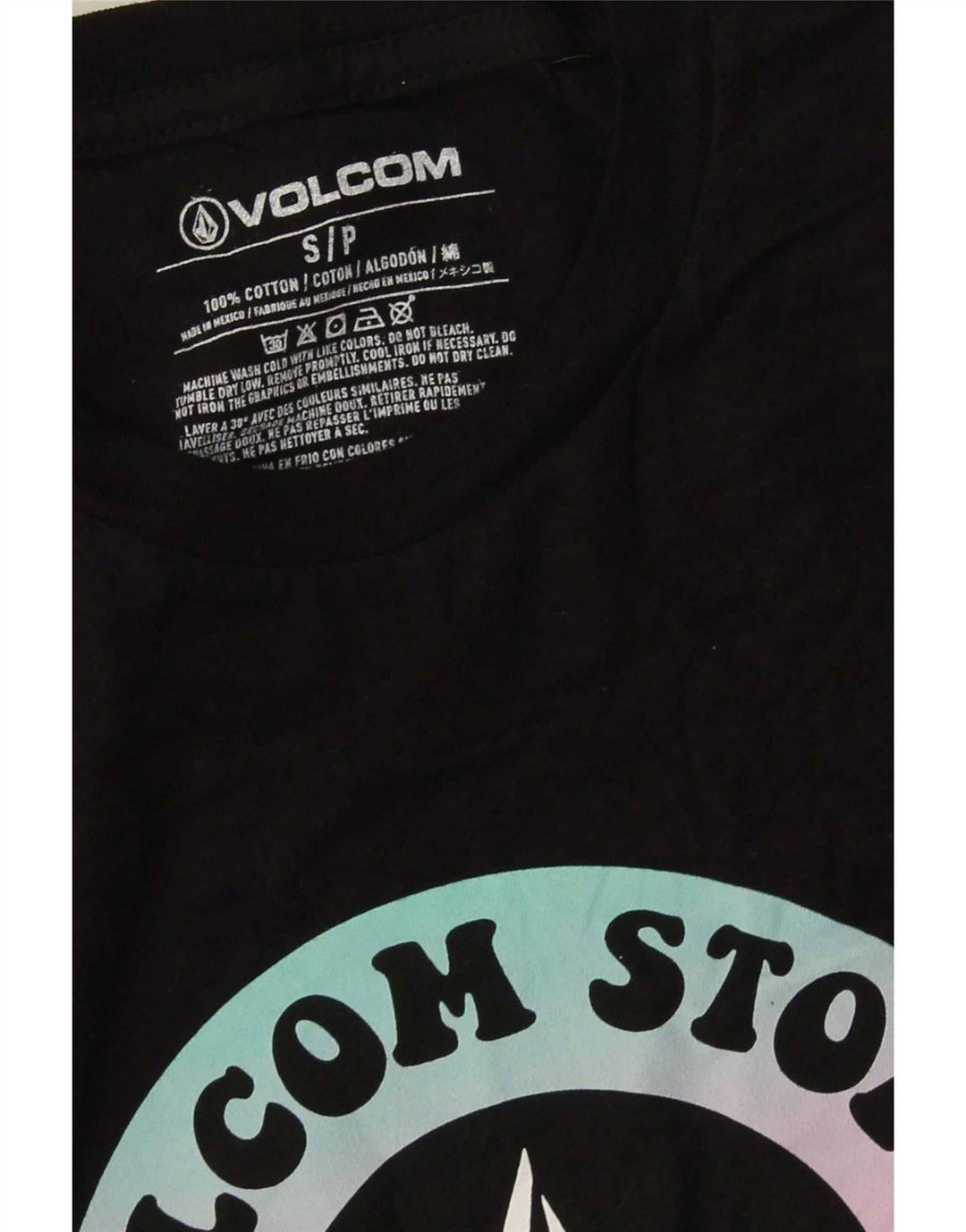 T-shirt grafica da uomo Volcom Top piccola in cotone nero