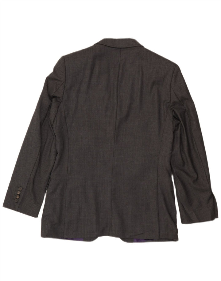 Giacca blazer da uomo a 2 bottoni Ted Baker UK 36 piccola lana grigia