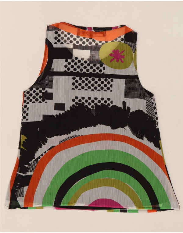 DESIGUAL Camicetta grafica da donna Top UK 6 XS Multicolore geometrico
