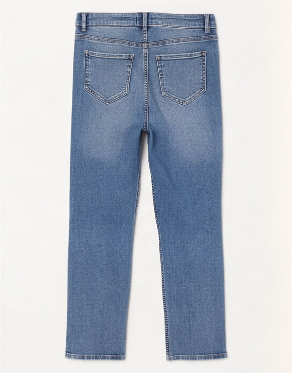 Jeans dritti corti da donna White Stuff UK 10 piccoli W28 L24 cotone blu
