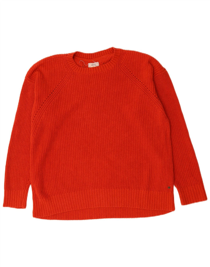 Maglione maglione oversize con scollo a barca da donna Fat Face UK 14 Grande cotone rosso