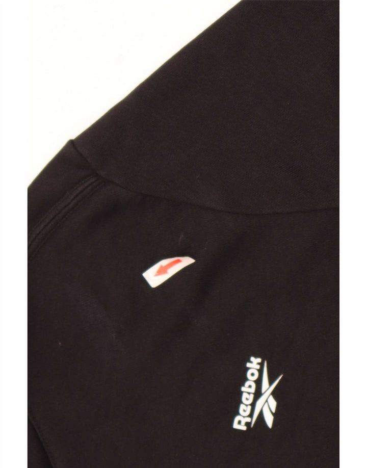 Felpa con cappuccio da uomo Reebok grande in cotone nero