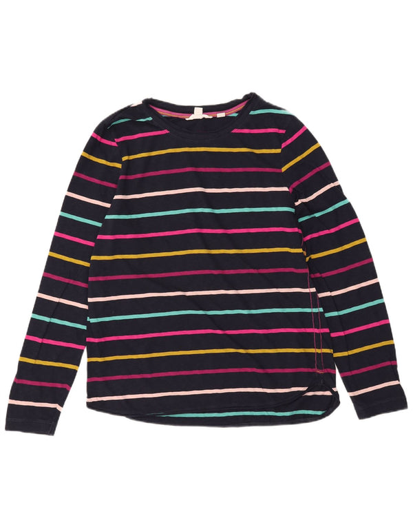 WHITE STUFF Top da donna a maniche lunghe UK 14 Grandi righe blu navy