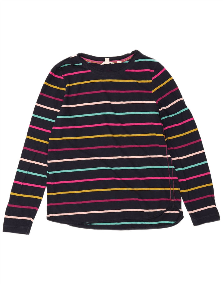 WHITE STUFF Top da donna a maniche lunghe UK 14 Grandi righe blu navy