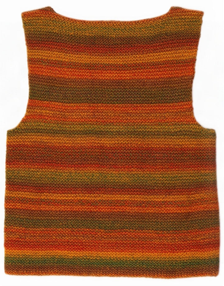 Canotta vintage da donna UK 12 a righe medie multicolore