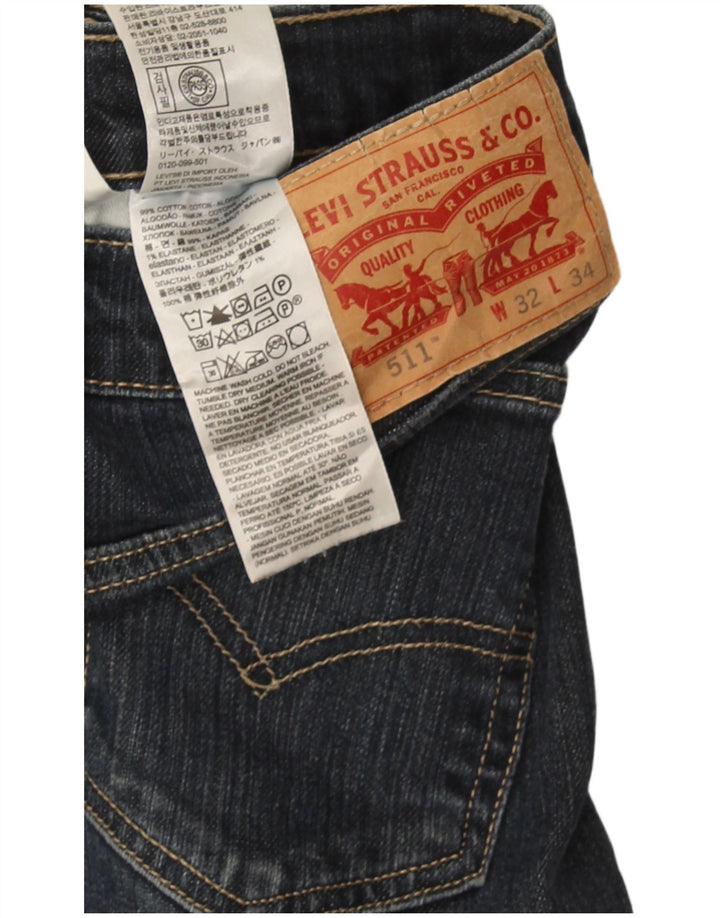 Jeans Levi's Uomo 511 Slim W32 L34 Cotone Blu Navy