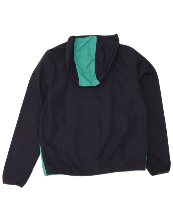 Lacoste Boys Hooded Rain Jacket 15-16 Years Navy Blue Colourblock Polyester
