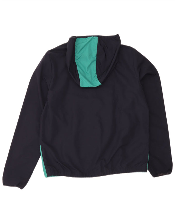 Giacca antipioggia con cappuccio Lacoste per ragazzi 15-16 anni in poliestere color block blu navy