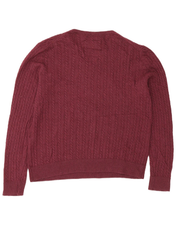 Maglione maglione da donna con scollo a barca vestibilità regolare Superdry UK 18 XL lana bordeaux