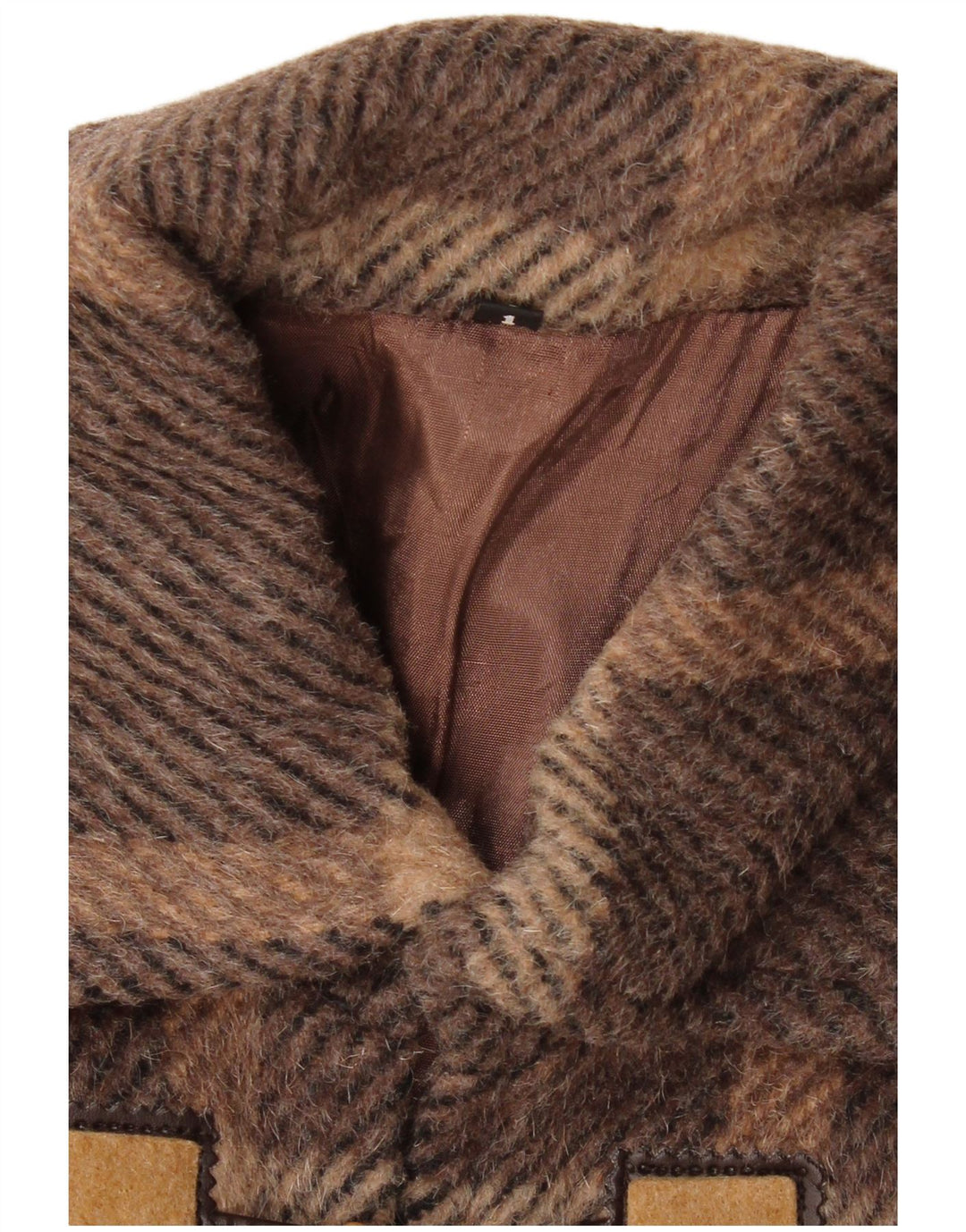 Montgomery da donna VINTAGE US 1 XS lana a quadri marrone