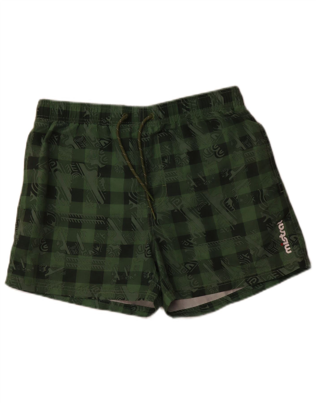 Pantaloncini da bagno grafici da uomo MISTRAL grandi in poliestere verde