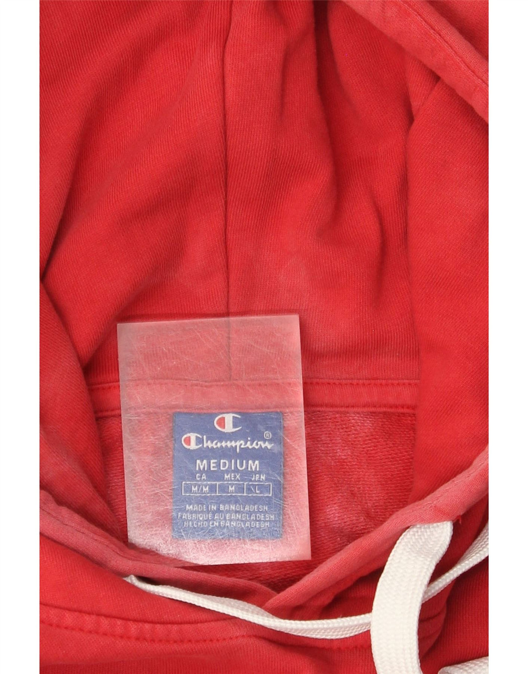 Felpa con cappuccio grafica da uomo Champion, rossa media, tinta unita