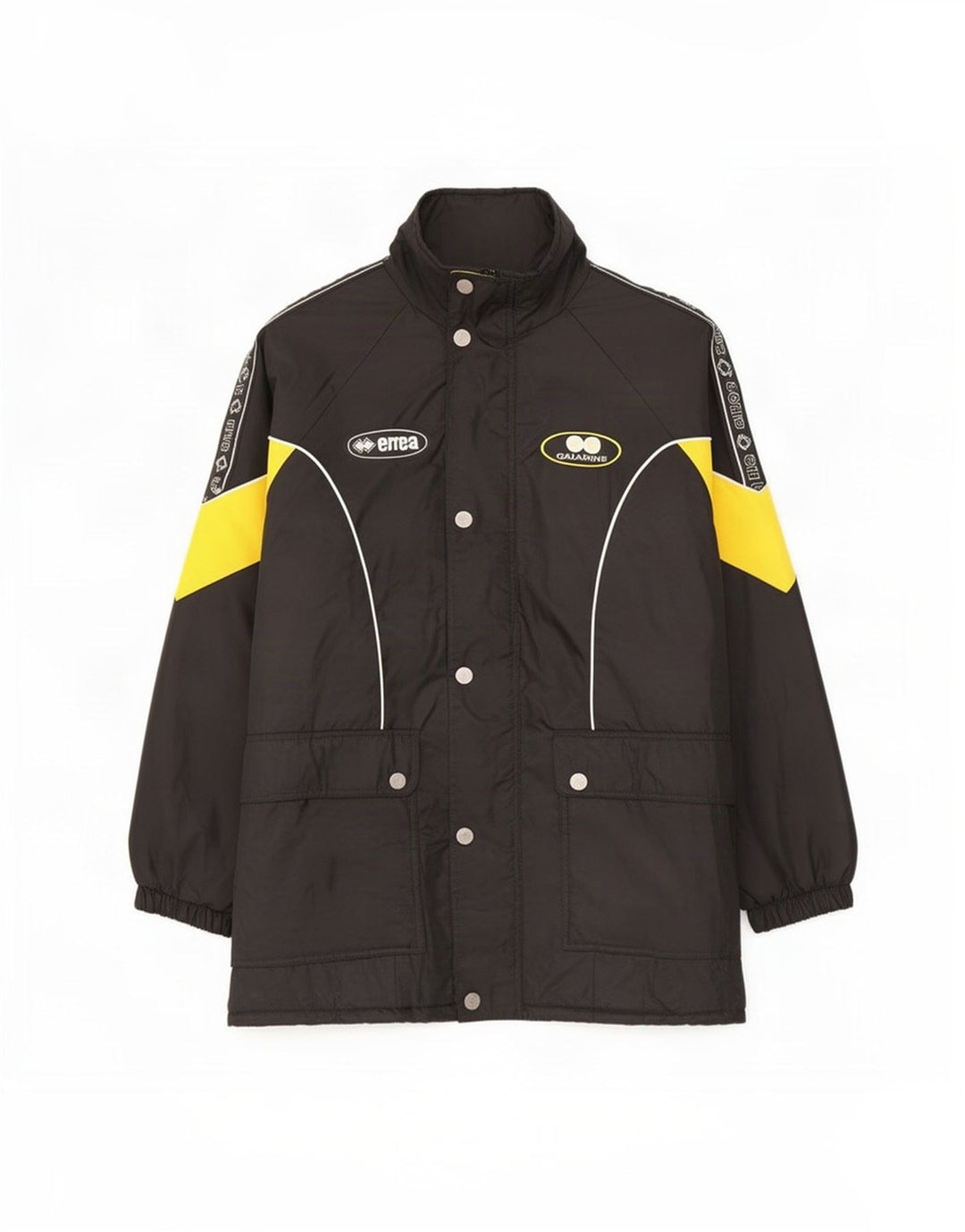 Errea Cappotto imbottito oversize con grafica da uomo UK 40 Large Black Colourblock